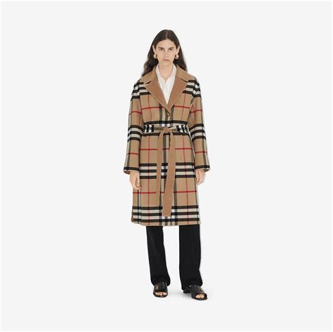 burberry beige wool coat|Burberry reversible check wool coat.